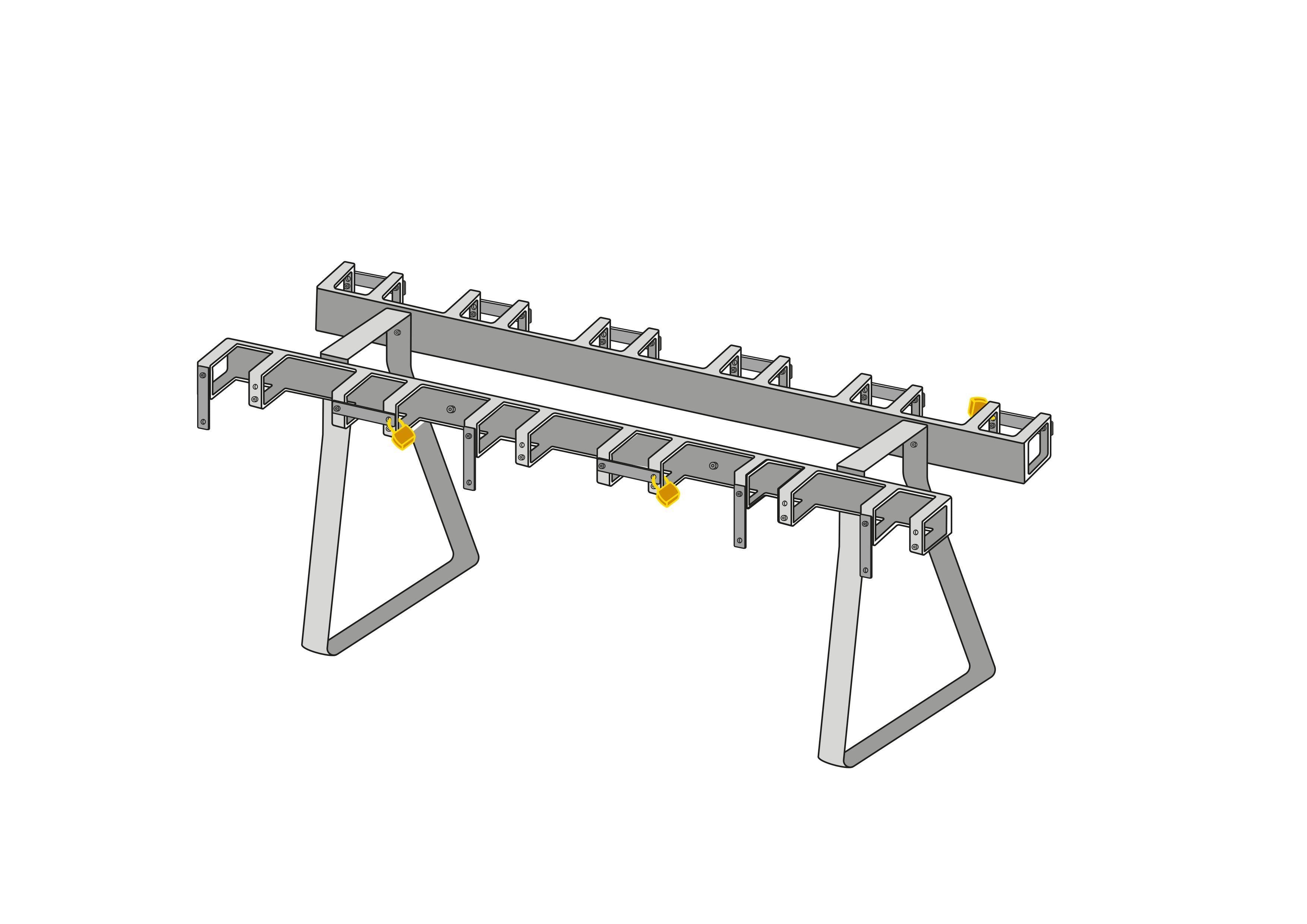 support pour trottinettes avec 12 places de stationnement verrouillables  double face (pose libre ou à sceller)
