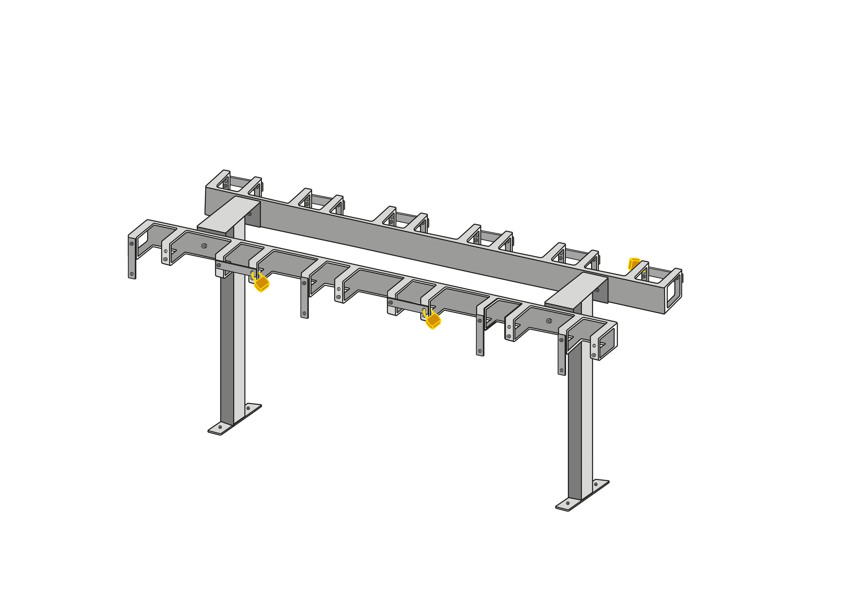 support pour trottinettes avec 12 places de stationnement verrouillables  double face (pose libre ou à sceller)