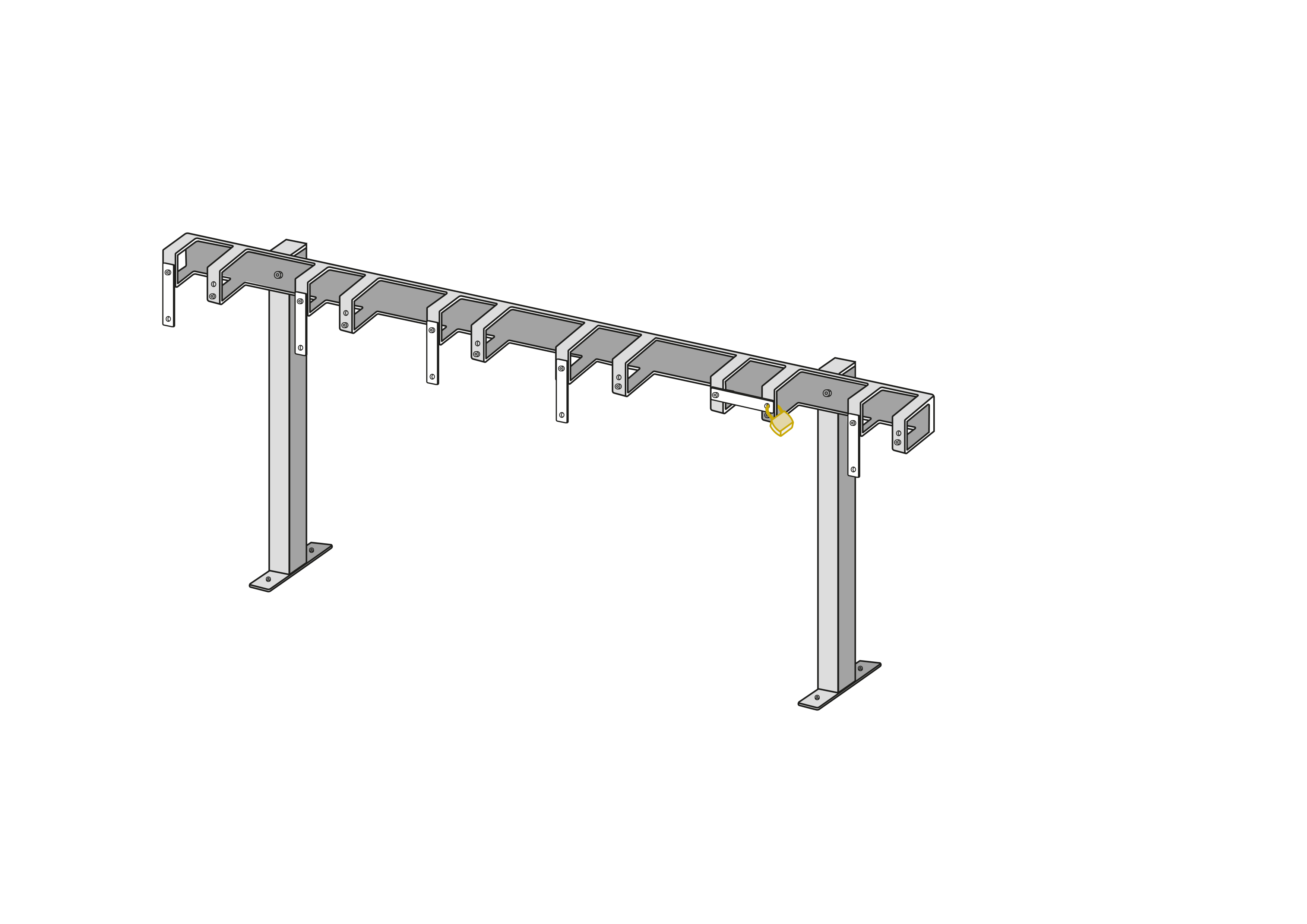 Support pour trottinettes avec 6 places de stationnement verrouillables pour les trottinettes