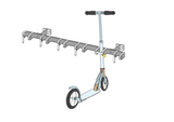 6 Stellplätze für Tretroller mit Wandbügel