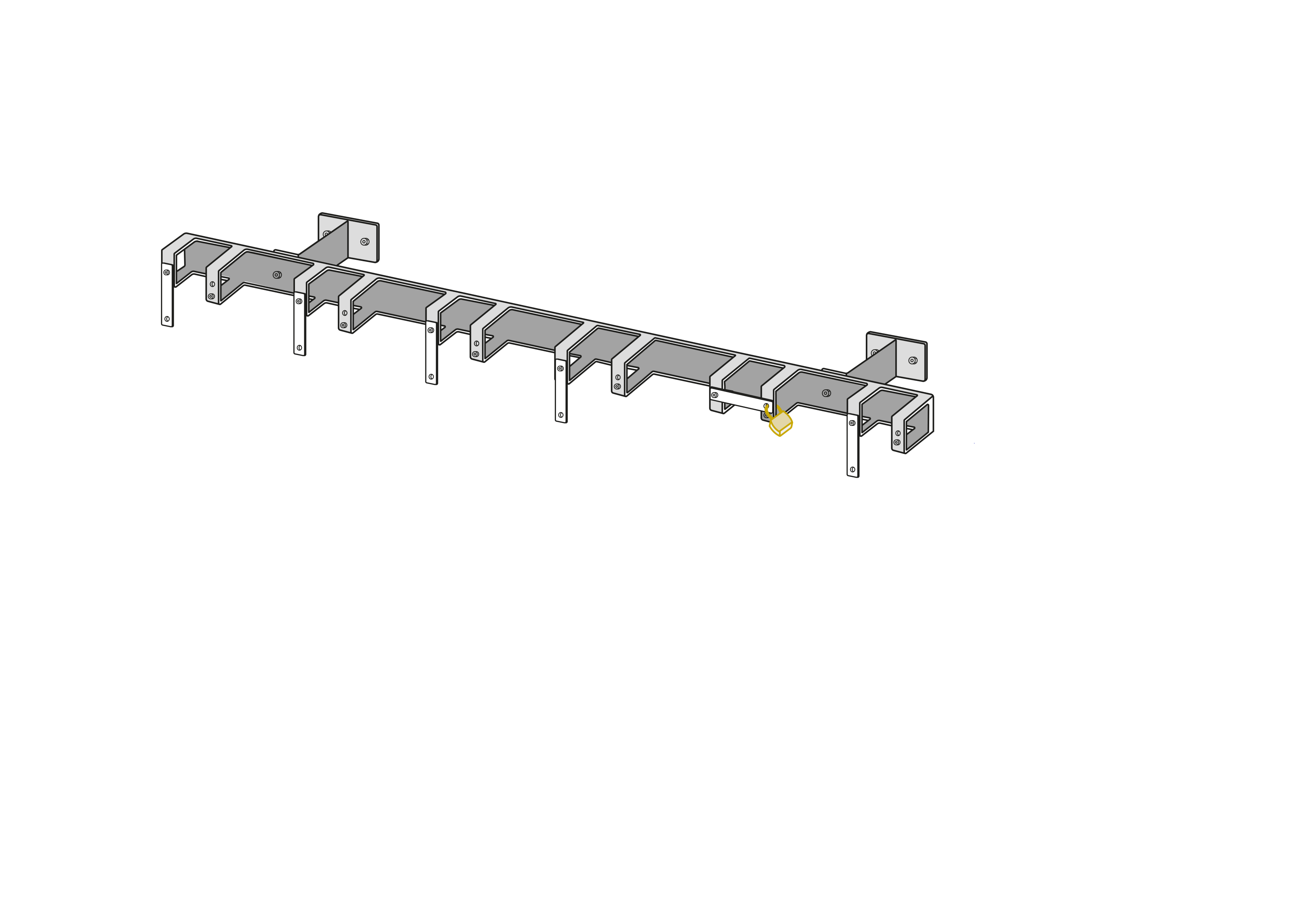 6 Stellplätze für Tretroller mit Wandbügel