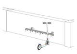 6 Stellplätze für Tretroller mit Wandbügel