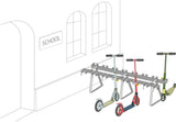 Support pour trottinettes avec 16 places de stationnement verrouillables pour trottinettes double face