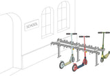 Support pour trottinettes avec 16 places de stationnement verrouillables pour trottinettes double face