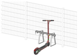 Support pour trottinettes avec 4 emplacements verrouillables pour les trottinettes électriques et les trottinettes à pédales