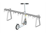 Support pour trottinettes avec 8 places de stationnement verrouillables pour les trottinettes