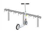 Support pour trottinettes avec 8 places de stationnement verrouillables pour les trottinettes