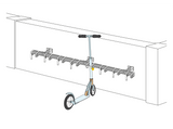 Support pour trottinettes avec 8 places de stationnement verrouillables pour les trottinettes