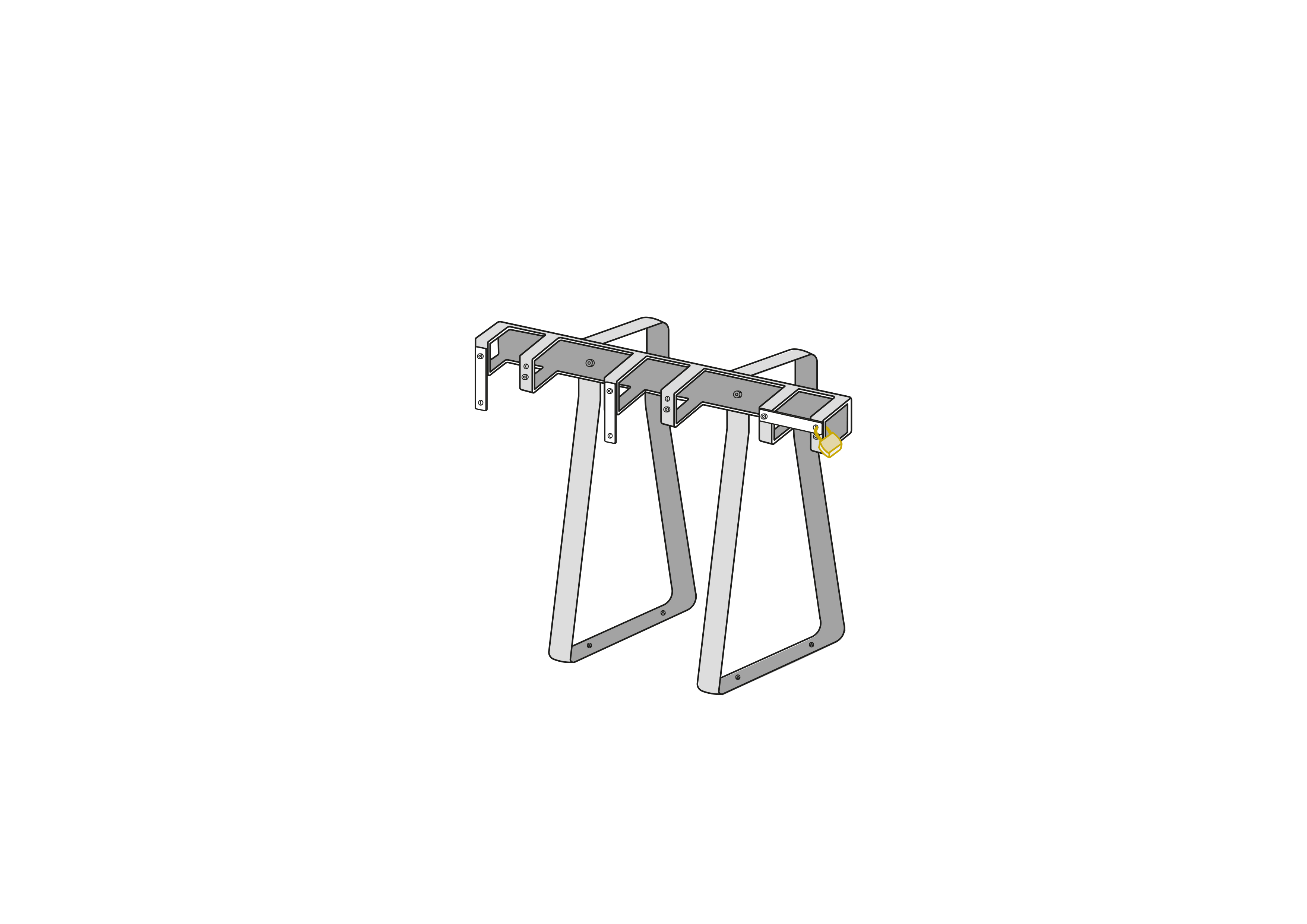 Support pour trottinettes avec 3 emplacements verrouillables pour les e-trottinettes et les trottinettes à pédales