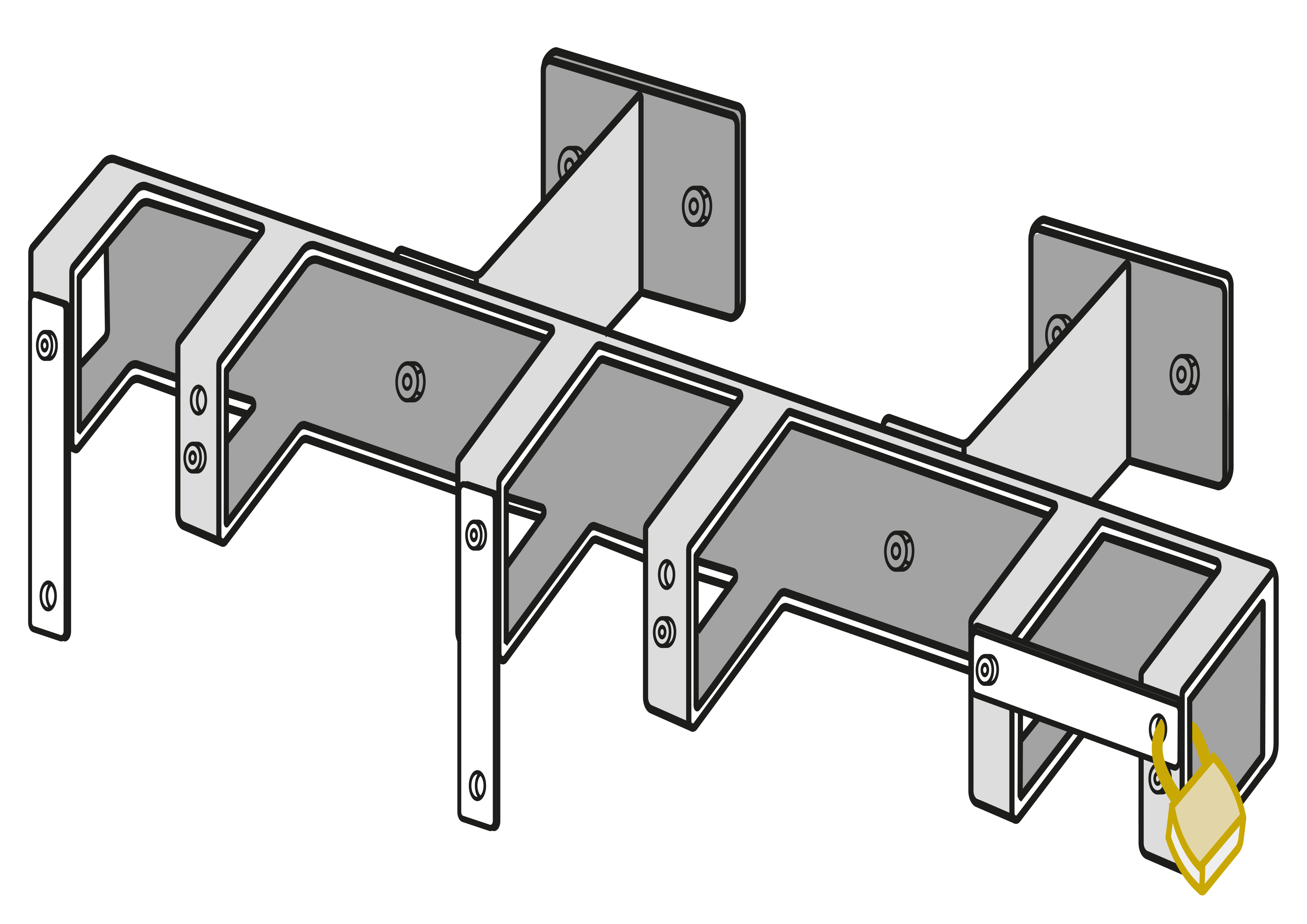Support pour trottinettes avec 3 emplacements verrouillables pour les e-trottinettes et les trottinettes à pédales