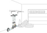 Support pour trottinettes avec 2 places de stationnement verrouillables pour les trottinettes (parallèles au mur)