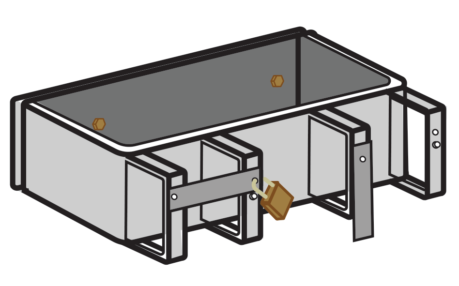 Support pour trottinettes avec 2 places de stationnement verrouillables pour trottinettes (face au mur)