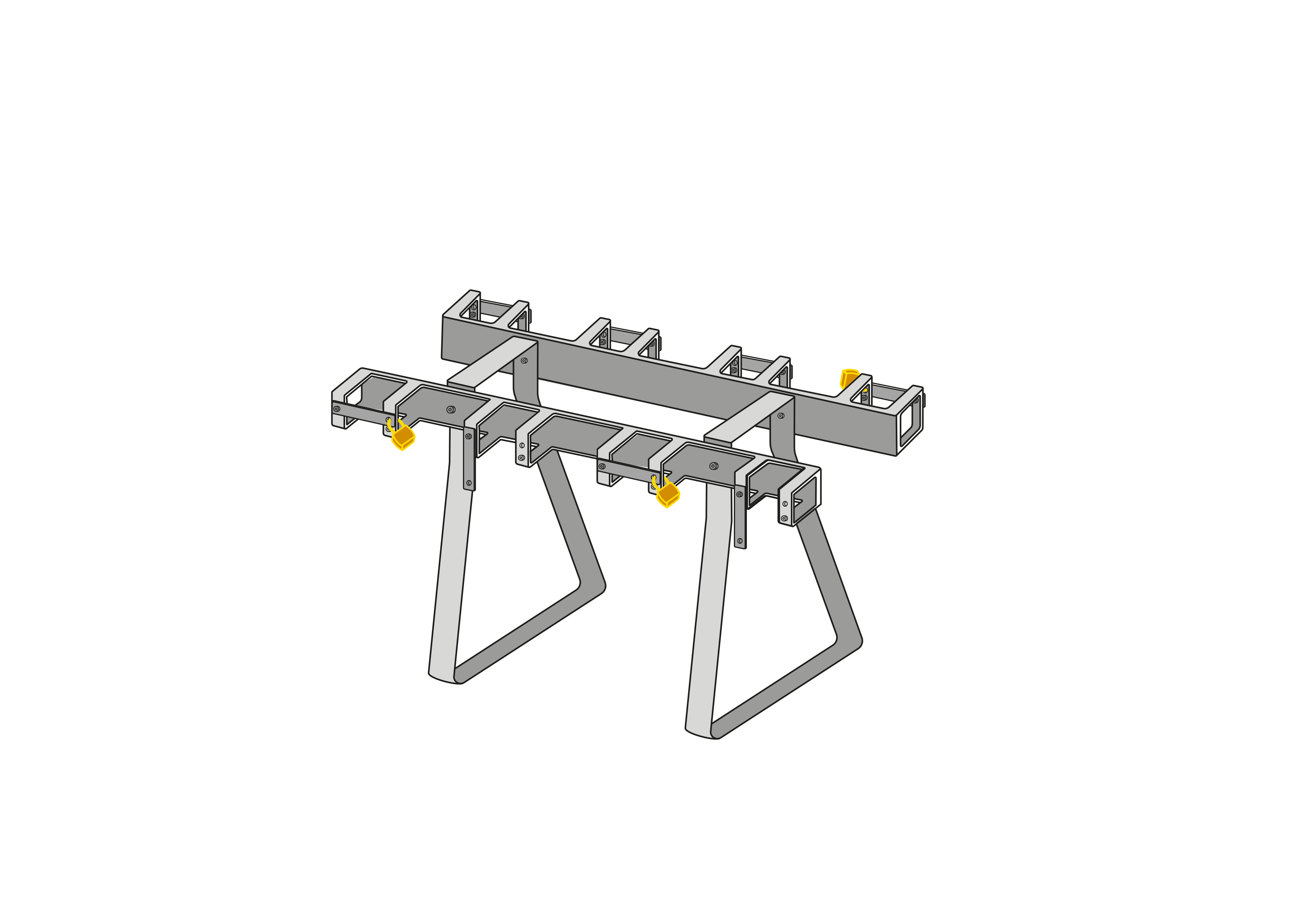 Support pour trottinettes avec 8 places de stationnement verrouillables double face