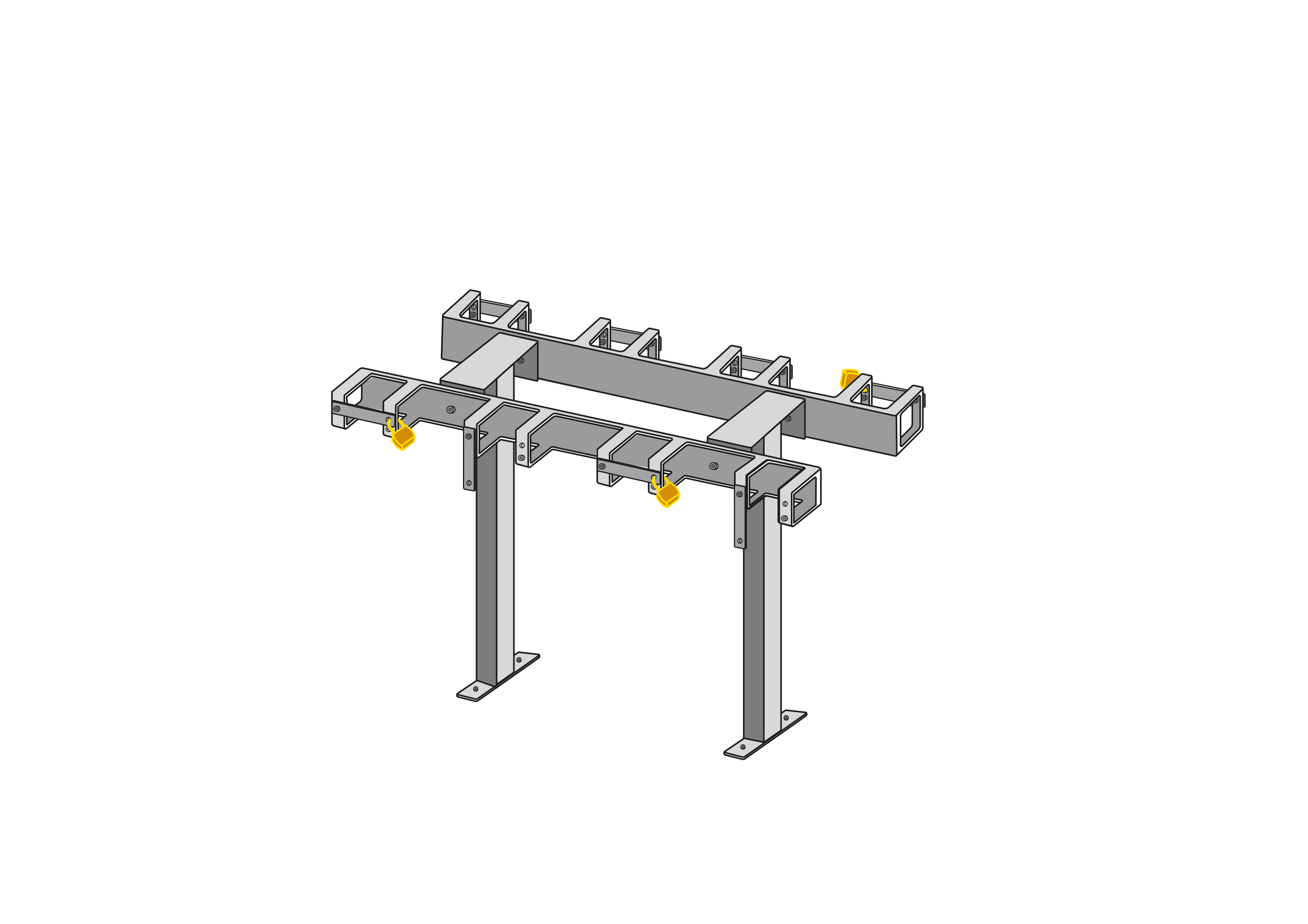 Support pour trottinettes avec 8 places de stationnement verrouillables double face