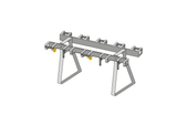 Support pour trottinettes avec 10 places de stationnement verrouillables pour e-trottinettes et trottinettes à pédales double face, (pose libre ou à sceller dans le sol)
