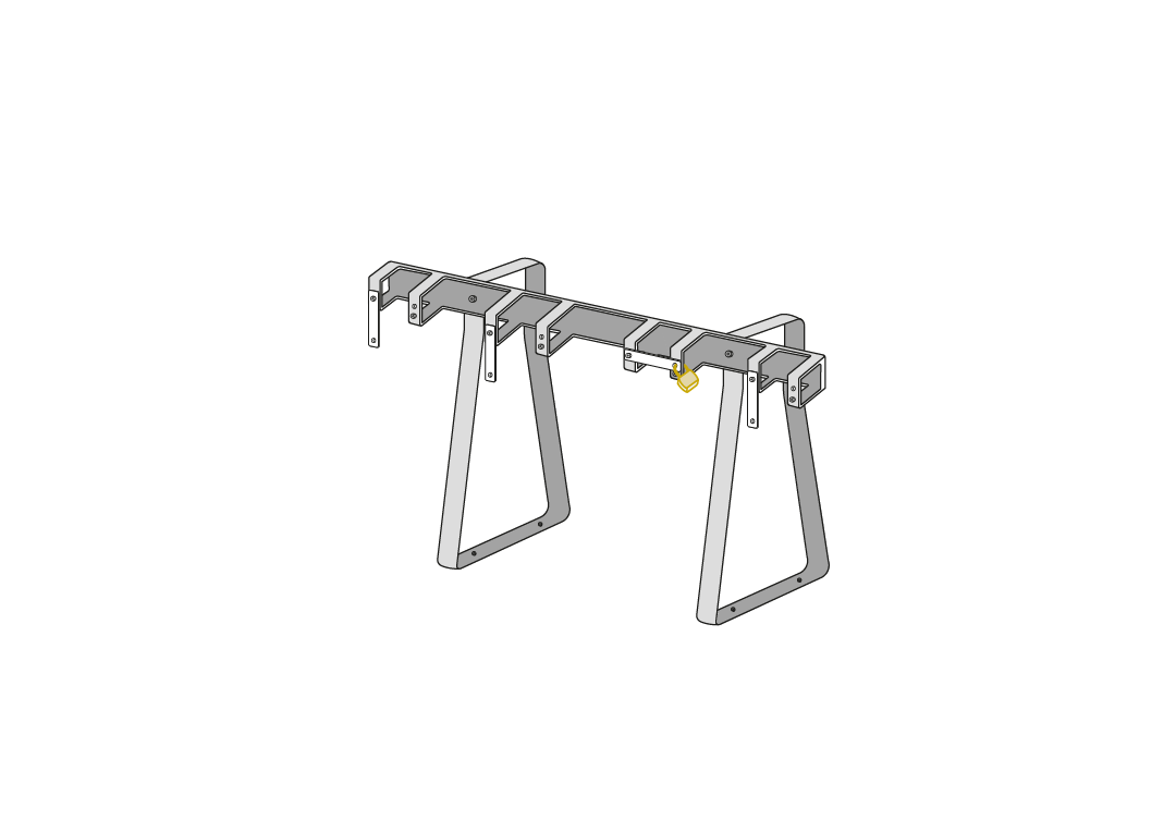 Support pour trottinettes: 2 emplacements, acier 80 x 80 mm